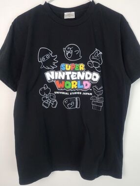 Universal Studios Super Nintendo World Japan T Shirt Sz Large Black Graphic Tee